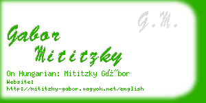 gabor mititzky business card